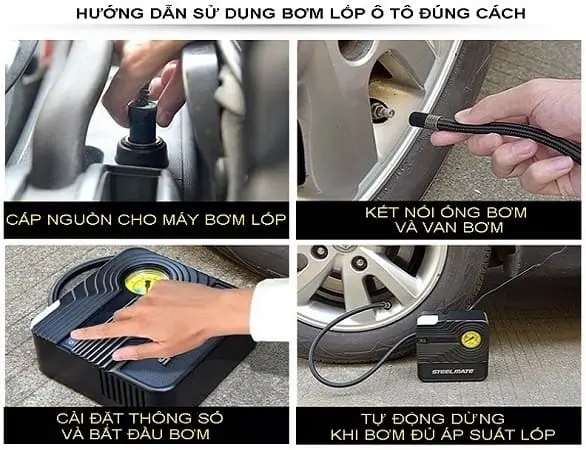 Hướng dẫn sử dụng bơm lốp ô tô đúng cách Hướng dẫn sử dụng bơm lốp ô tô đúng cách